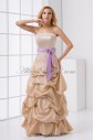 Satin Strapless Neckline A-line Floor Length Prom Dress