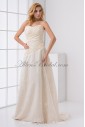 Lace Sweetheart Neckline A-line Floor Length Crisscross Ruched Prom Dress