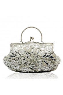 Satin Embroidery Bead Evening or Wedding Handbag H-2513-01