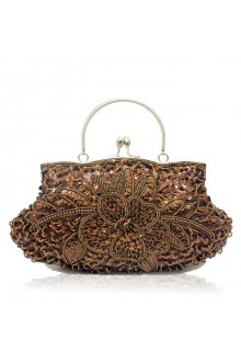 Satin Embroidery Bead Bride Handbag H-2513-01
