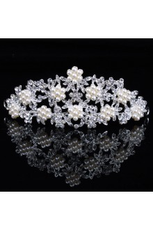 Gorgeous Alloy with Pearls and Rhinestiones Wedding Bridal Tiara