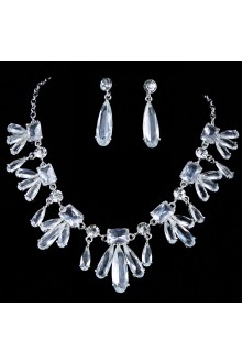 Gorgeous Alloy and Rhinestiones Wedding Jewelry Set,Including Necklace and Earrings (Three Colors)