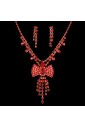 Plated Alloy Rhinestones Wedding Jewelry Set with Earrings and Necklace