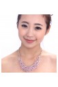 Beauitful Alloy with Pink Rhinestones Wedding Bridal Necklace