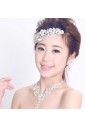 The Latest Style Rhinestones and Zircons Wedding Jewelry Set with Earring,Necklace and Headpiece