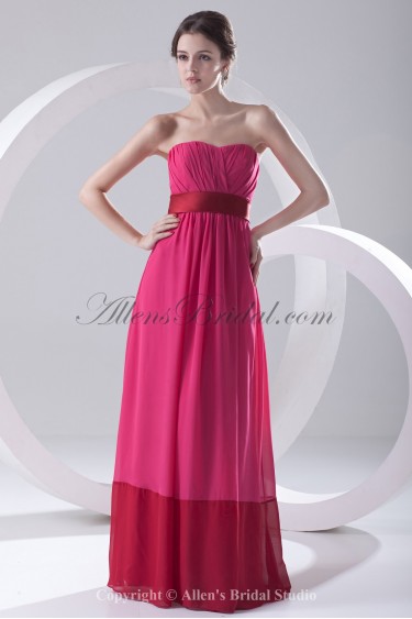 Chiffon Sweetheart Neckline Column Floor Length Sash Prom Dress