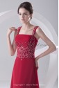 Chiffon Strapless Neckline A-line Floor Length Embroidered Prom Dress