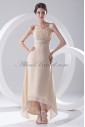 Chiffon Strapless Neckline Column Ankle-Length Prom Dress