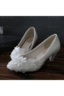 White Lace Bridal Wedding Shoes for Sale