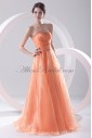 Organza Sweetheart A-line Sweep Train Sequins Prom Dress