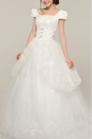 Satin Strapless Floor Length Ball Gown with Sequins