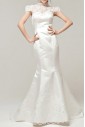 Lace Jewel Neckline Floor Length Ball Gown with Sequins