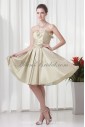 Taffeta Sweetheart Neckline Corset Knee-Length Embroidered Cocktail Dress