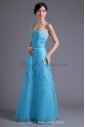 Organza Sweetheart Neckline A-line Floor Length Sequins and Sash Prom Dress