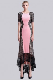 Trumpet / Mermaid Scoop Evening Dress Ankle-length with Short Sleeve