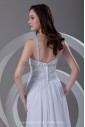 Chiffon Straps Neckline A-line Sweep Train Embroidered Prom Dress