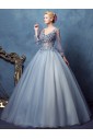Ball Gown V-neck Lace Evening / Prom Dress with Beading