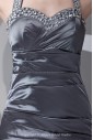 Taffeta Halter Neckline A-line Floor Length Sequins Prom Dress