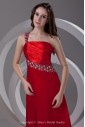 Satin One-shoulder Neckline A-line Sweep Train Sequins Prom Dress