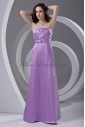 Satin Strapless Neckline A-line Floor Length Gathered Ruched Prom Dress