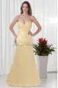 Satin Sweetheart Neckline A-line Floor Length Gathered Ruched Prom Dress