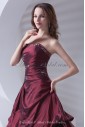 Taffeta Strapless Neckline A-line Floor Length Embroidered Prom Dress