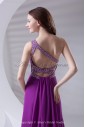 Chiffon One-shoulder Neckline A-line Sweep Train Sequins Prom Dress