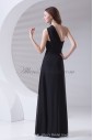 Chiffon Asymmetrical Neckline A-line Floor Length Prom Dress
