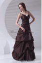 Taffeta Spaghetti Neckline A-line Floor Length Sequins Prom Dress