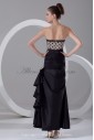 Satin Sweetheart Neckline Ankle-Length Sheath Directionally Ruched Prom Dress