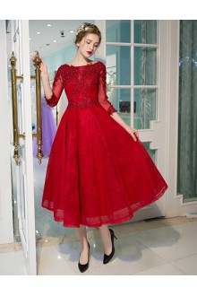 A-line Scoop Cocktail Party Dress with Beading