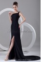 Chiffon One-Shoulder Neckline Ankle-Length Column Prom Dress