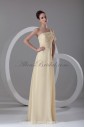 Chiffon Asymmetrical Neckline Floor Length Column Prom Dress