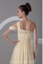 Chiffon Asymmetrical Neckline Floor Length Column Prom Dress