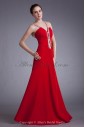 Chiffon Straps Neckline Floor Length A-line Embroidered Prom Dress