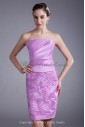 Satin and Net Strapless Neckline Short Sheath Embroidered Cocktail Dress with Jacket