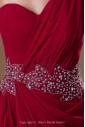 Chiffon One-shoulder Neckline Floor Length Column Embroidered Prom Dress