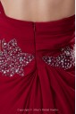 Chiffon One-shoulder Neckline Floor Length Column Embroidered Prom Dress