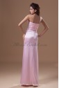 Silk Strapless Neckline Floor Length A-line Hand-made Flowers Prom Dress