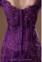 Organza Off-the-Shoulder Neckline Floor Length A-line Embroidered Prom Dress