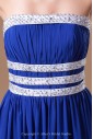 Chiffon Strapless Neckline Floor Length Column Embroidered Prom Dress