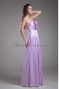 Satin Strapless Neckline Floor Length A-line Hand-made Flower Prom Dress
