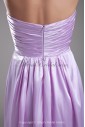 Satin Strapless Neckline Floor Length A-line Hand-made Flower Prom Dress