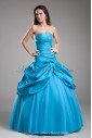 Taffeta Strapless Neckline Floor Length Ball Gown Embroidered Prom Dress