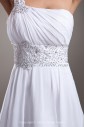 Chiffon One-Shoulder Neckline Chapel Train Empire Line Embroidered Prom Dress
