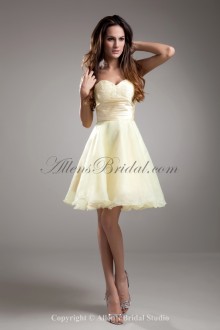 Organza Sweetheart Neckline Short A-line Embroidered Cocktail Dress