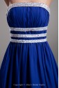Chiffon Strapless Neckline Floor Length Corset Embroidered Prom Dress