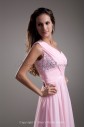 Chiffon One-Shoulder Neckline Floor Length A-line Embroidered Prom Dress