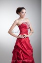 Taffeta Strapless Neckline Floor Length A-line Embroidered Prom Dress