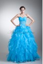 Organza Sweetheart Neckline Floor Length Ball Gown Crisscross Ruched Prom Dress
